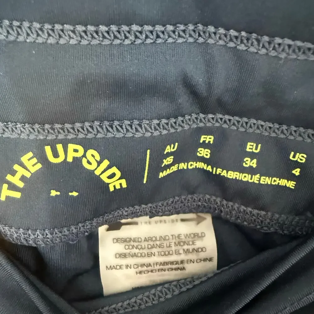 The Upside Magic Yoga Legging Pants Womens US 4 Black Blue High Rise Compression